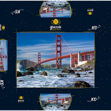 San Francisco Bay und Golden Gate Bridge, San Francisco, Kalifornien, USA 100 Puzzle Schachtel 3D Modell