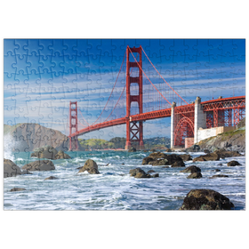 Darstellung des Puzzle-Motivs San Francisco Bay und Golden Gate Bridge, San Francisco, Kalifornien, USA – Puzzleteile: 200