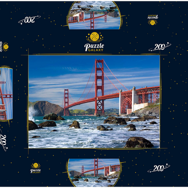 San Francisco Bay und Golden Gate Bridge, San Francisco, Kalifornien, USA 200 Puzzle Schachtel 3D Modell