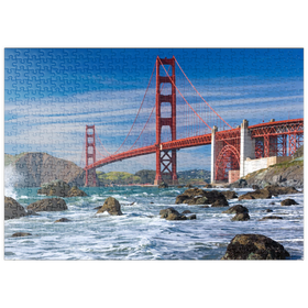 Darstellung des Puzzle Motivs San Francisco Bay und Golden Gate Bridge, San Francisco, Kalifornien, USA - Puzzleteile: 500