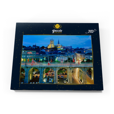 Altstadt mit Kathedrale Notre-Dame, Lausanne, Kanton Waadt, Schweiz 200 Puzzle Schachtel Ansicht3