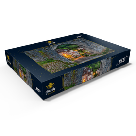 Alternative Darstellung des Puzzle-Motivs Stadtmauer von Saint-Cirq-Lapopie, Jakobsweg Via Podiensis, Frankreich – Puzzleteile: 1000