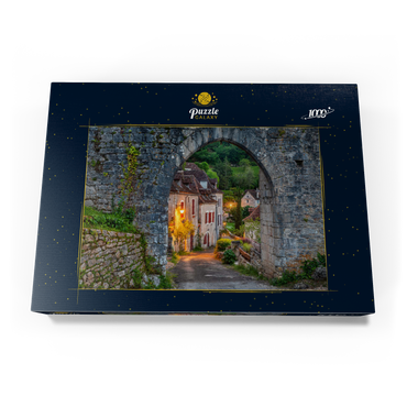 Stadtmauer von Saint-Cirq-Lapopie, Jakobsweg Via Podiensis, Frankreich 1000 Puzzle Schachtel Ansicht3