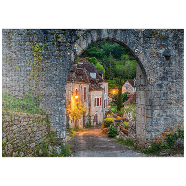 puzzleplate Stadtmauer von Saint-Cirq-Lapopie, Jakobsweg Via Podiensis, Frankreich 1000 Puzzle