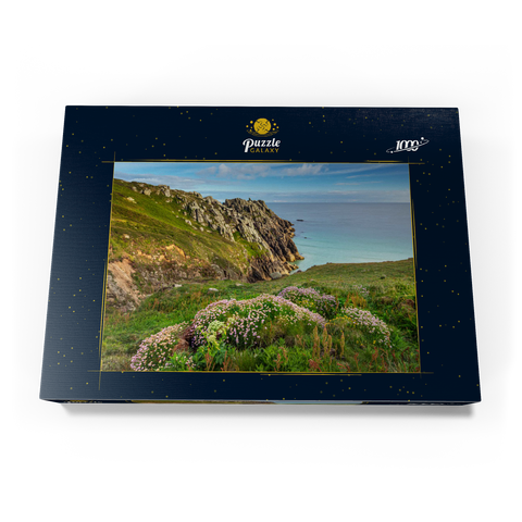 Porthcurno Bay, Penwith Peninsula, Cornwall, England, Großbritannien 1000 Puzzle Schachtel Ansicht3
