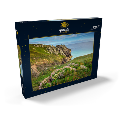 Porthcurno Bay, Penwith Peninsula, Cornwall, England, Großbritannien 100 Puzzle Schachtel Ansicht2