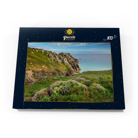 Porthcurno Bay, Penwith Peninsula, Cornwall, England, Großbritannien 100 Puzzle Schachtel Ansicht3