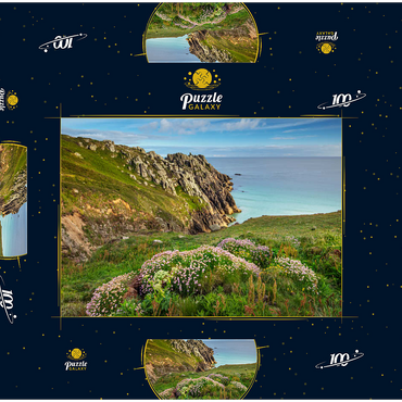Porthcurno Bay, Penwith Peninsula, Cornwall, England, Großbritannien 100 Puzzle Schachtel 3D Modell