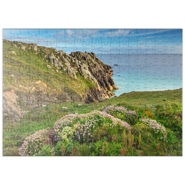 puzzleplate Porthcurno Bay, Penwith Peninsula, Cornwall, England, Großbritannien 200 Puzzle