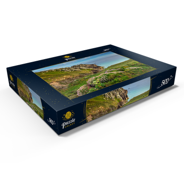 Porthcurno Bay, Penwith Peninsula, Cornwall, England, Großbritannien 500 Puzzle Schachtel Ansicht1