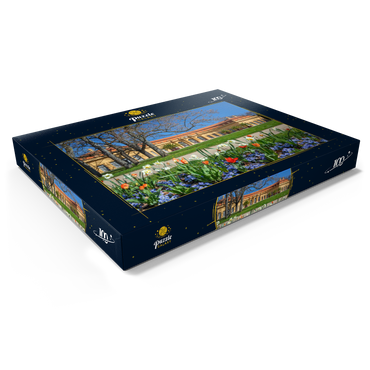 Schlossgarten mit der Orangerie im Frühling zur Zeit der Tulpenblüte 100 Puzzle Schachtel Ansicht1