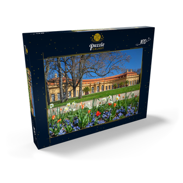 Schlossgarten mit der Orangerie im Frühling zur Zeit der Tulpenblüte 100 Puzzle Schachtel Ansicht2