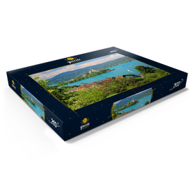 Alternative Darstellung des Puzzle-Motivs Blick zur Halbinsel mit Pfarrkirche, Maria Wörth, Wörther See, Österreich – Puzzleteile: 200