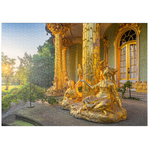puzzleplate Gartenpavillon im Park Sanssouci im Stil des Rokoko bei Sonnenaufgang 1000 Puzzle