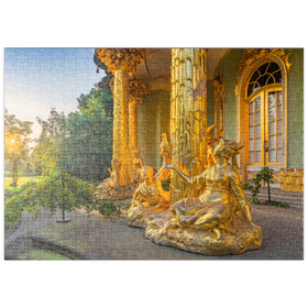 Darstellung des Puzzle Motivs Gartenpavillon im Park Sanssouci im Stil des Rokoko bei Sonnenaufgang - Puzzleteile: 500