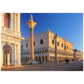 Darstellung des Puzzle-Motivs Biblioteca Nationale Marciana, Piazzetta und Dogenpalast, Venedig, Italien – Puzzleteile: 1000