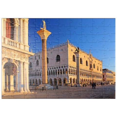 puzzleplate Biblioteca Nationale Marciana, Piazzetta und Dogenpalast, Venedig, Italien 100 Puzzle