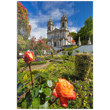 puzzleplate Wallfahrtskirche Bom Jesus do Monte bei Braga, Region Norte, Portugal 1000 Puzzle