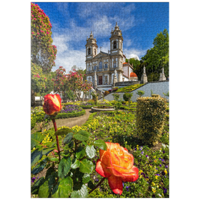 Darstellung des Puzzle Motivs Wallfahrtskirche Bom Jesus do Monte bei Braga, Region Norte, Portugal - Puzzleteile: 1000