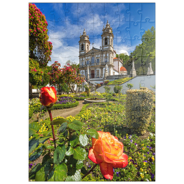 puzzleplate Wallfahrtskirche Bom Jesus do Monte bei Braga, Region Norte, Portugal 100 Puzzle