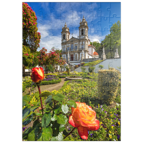 Darstellung des Puzzle Motivs Wallfahrtskirche Bom Jesus do Monte bei Braga, Region Norte, Portugal - Puzzleteile: 100
