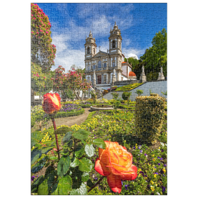 Darstellung des Puzzle-Motivs Wallfahrtskirche Bom Jesus do Monte bei Braga, Region Norte, Portugal – Puzzleteile: 500