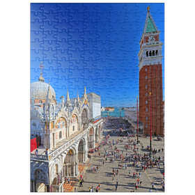 Darstellung des Puzzle Motivs Markusplatz mit Markuskirche und Campanile, Venedig, Italien - Puzzleteile: 200