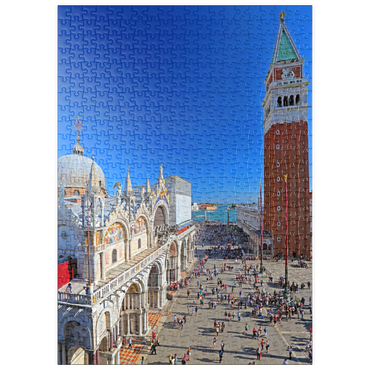 puzzleplate Markusplatz mit Markuskirche und Campanile, Venedig, Italien 500 Puzzle
