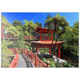 Darstellung des Puzzle Motivs Japanischer Pavillon, Insel Madeira, Portugal - Puzzleteile: 100