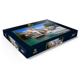 Alternative Darstellung des Puzzle-Motivs Scaligerburg in Sirmione, Gardasee, Provinz Brescia, Lombardei, Italien – Puzzleteile: 200