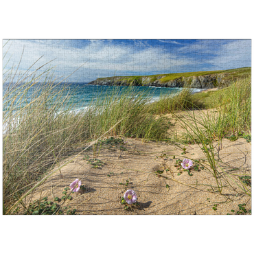 puzzleplate Dünen am Strand von Holywell Bay bei Newquay, Nordküste, Cornwall 1000 Puzzle