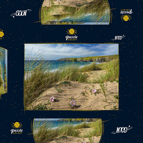 Dünen am Strand von Holywell Bay bei Newquay, Nordküste, Cornwall 1000 Puzzle Schachtel 3D Modell