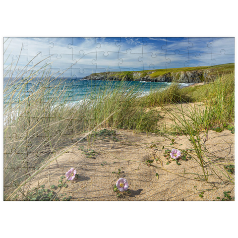 puzzleplate Dünen am Strand von Holywell Bay bei Newquay, Nordküste, Cornwall 100 Puzzle