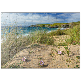 Darstellung des Puzzle Motivs Dünen am Strand von Holywell Bay bei Newquay, Nordküste, Cornwall - Puzzleteile: 100