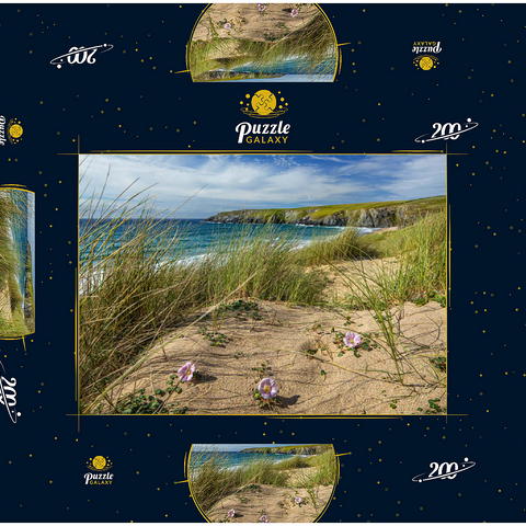 Dünen am Strand von Holywell Bay bei Newquay, Nordküste, Cornwall 200 Puzzle Schachtel 3D Modell