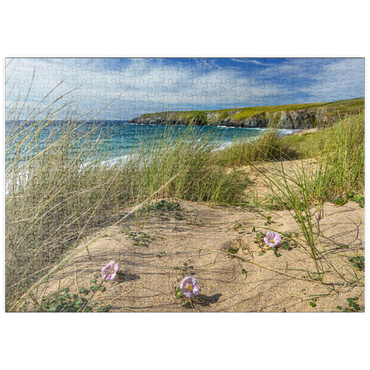 puzzleplate Dünen am Strand von Holywell Bay bei Newquay, Nordküste, Cornwall 500 Puzzle