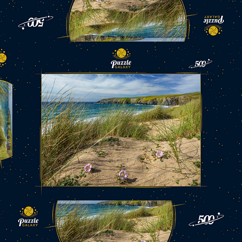 Dünen am Strand von Holywell Bay bei Newquay, Nordküste, Cornwall 500 Puzzle Schachtel 3D Modell