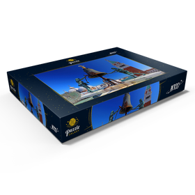 Darstellung des Puzzle Motivs La Terrazza dei Mori auf dem Torre dell'Orologio am Markusplatz mit Campanile, Venedig - Puzzleteile: 1000