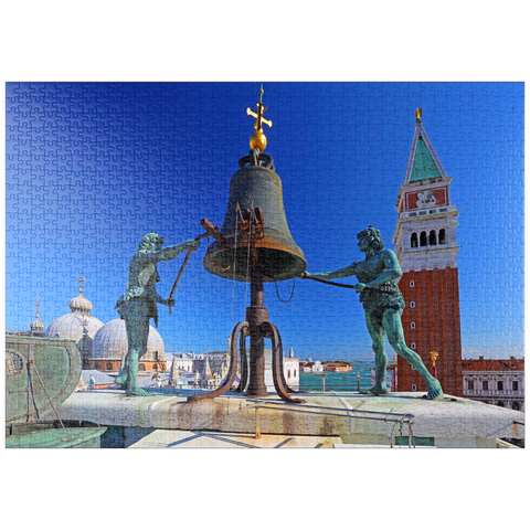 puzzleplate La Terrazza dei Mori auf dem Torre dell'Orologio am Markusplatz mit Campanile, Venedig 1000 Puzzle