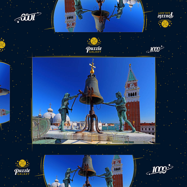 La Terrazza dei Mori auf dem Torre dell'Orologio am Markusplatz mit Campanile, Venedig 1000 Puzzle Schachtel 3D Modell