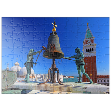 puzzleplate La Terrazza dei Mori auf dem Torre dell'Orologio am Markusplatz mit Campanile, Venedig 100 Puzzle