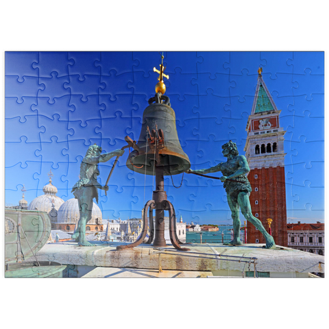 puzzleplate La Terrazza dei Mori auf dem Torre dell'Orologio am Markusplatz mit Campanile, Venedig 100 Puzzle