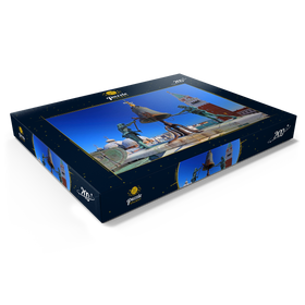Darstellung des Puzzle Motivs La Terrazza dei Mori auf dem Torre dell'Orologio am Markusplatz mit Campanile, Venedig - Puzzleteile: 200