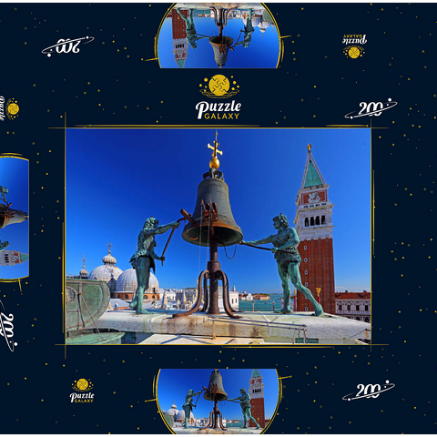 La Terrazza dei Mori auf dem Torre dell'Orologio am Markusplatz mit Campanile, Venedig 200 Puzzle Schachtel 3D Modell