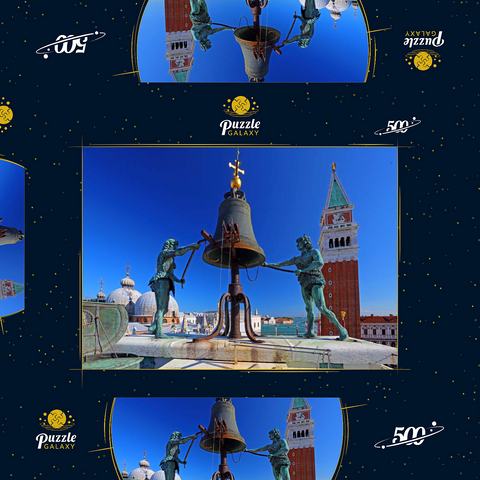 La Terrazza dei Mori auf dem Torre dell'Orologio am Markusplatz mit Campanile, Venedig 500 Puzzle Schachtel 3D Modell