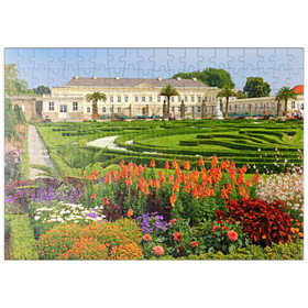 Darstellung des Puzzle-Motivs Schloss und Barockgarten im Schlosspark Herrenhausen, Hannover – Puzzleteile: 200