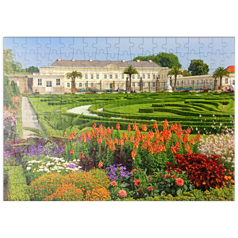 puzzleplate Schloss und Barockgarten im Schlosspark Herrenhausen, Hannover 200 Puzzle