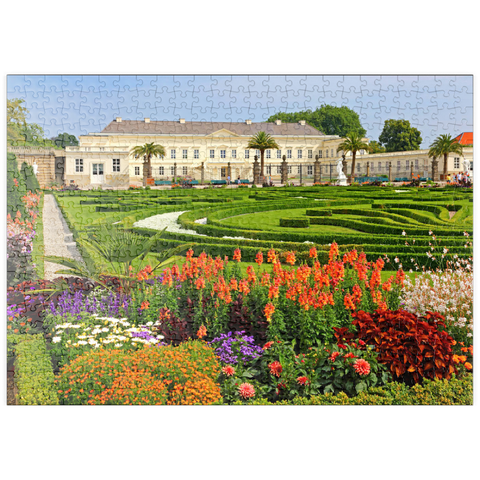 puzzleplate Schloss und Barockgarten im Schlosspark Herrenhausen, Hannover 500 Puzzle