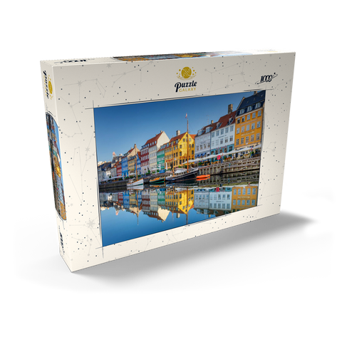 Früher Morgen am Stichkanal Nyhavn im Stadtteil Frederiksstaden 1000 Puzzle Schachtel Ansicht2