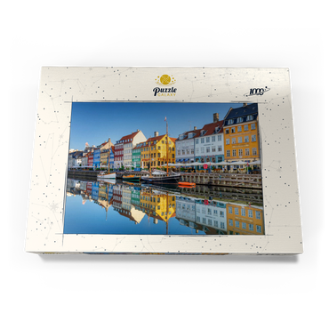 Früher Morgen am Stichkanal Nyhavn im Stadtteil Frederiksstaden 1000 Puzzle Schachtel Ansicht3